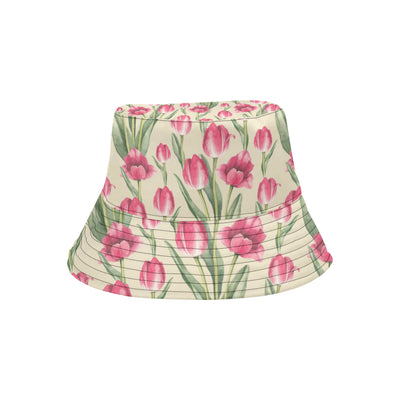 Tulip Pink Pattern Print Design TP06 Unisex Bucket Hat