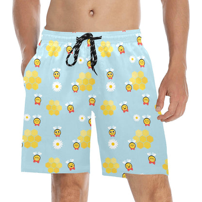 Bee Cute Print Design LKS304 Men's Swim Trunks Beach Shorts