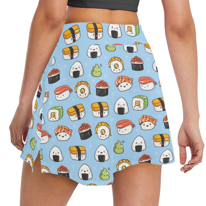 Sushi Print Design LKS303 17" Golf & Pickleball Skort with Pockets