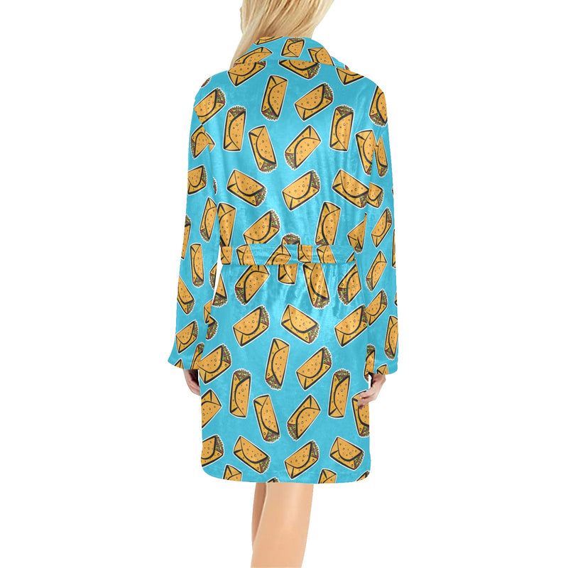 Burrito Print Design LKS301 Women's Fleece Robe