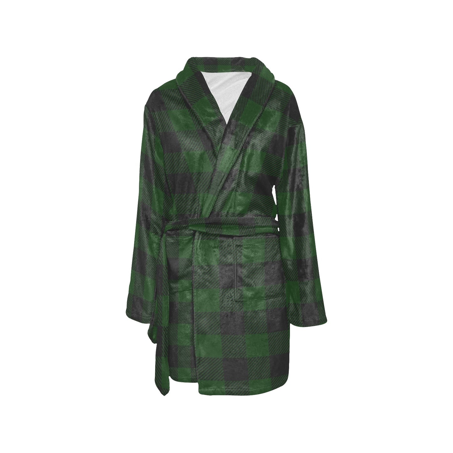 Buffalo check Green Pattern Print Design 02 Women's Fleece Robe