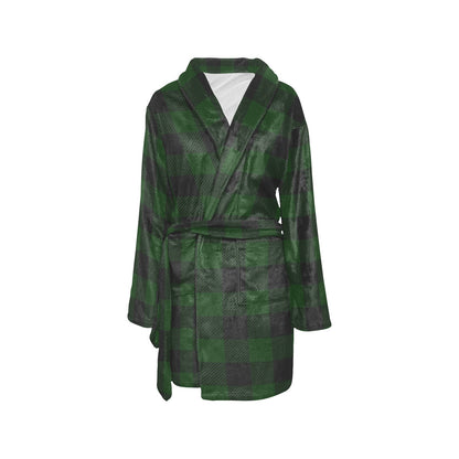 Buffalo check Green Pattern Print Design 02 Women's Fleece Robe