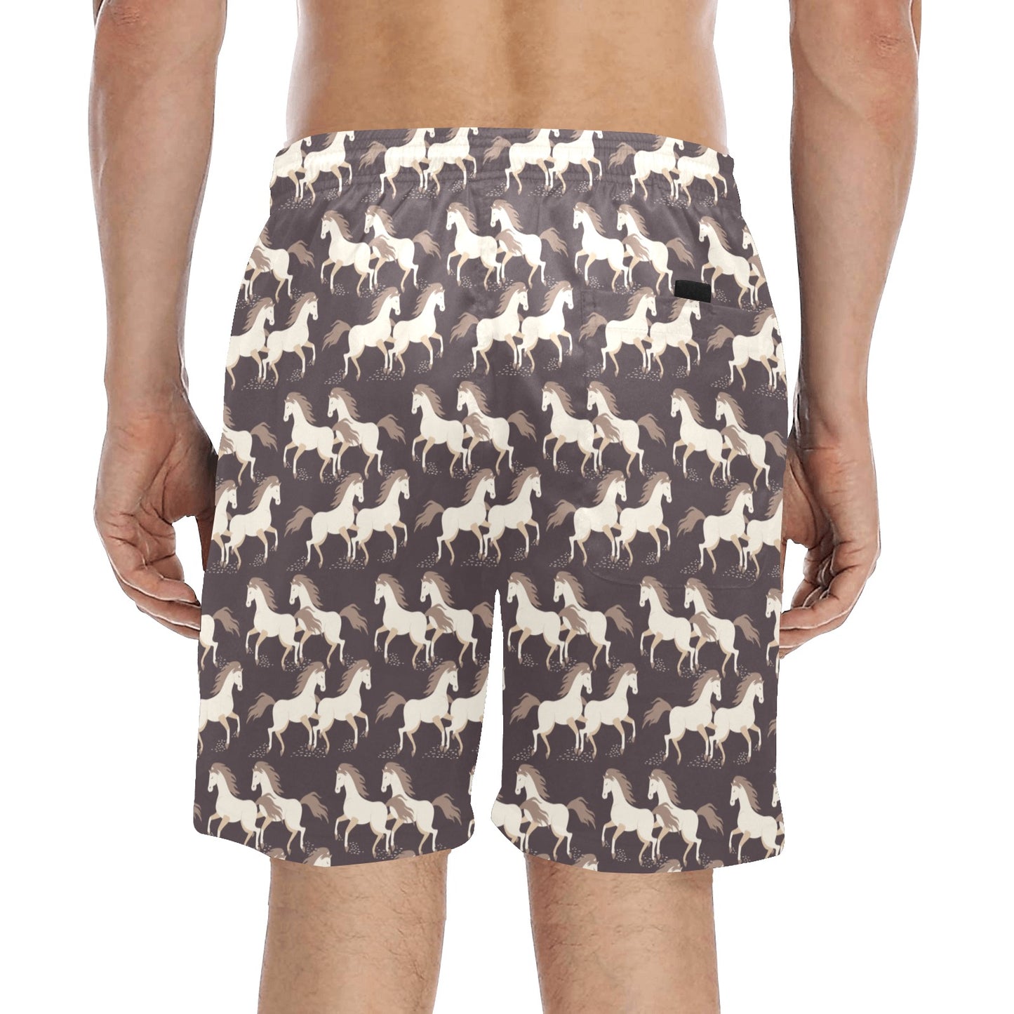Horse Print Design LKS304 Men's Swim Trunks Beach Shorts