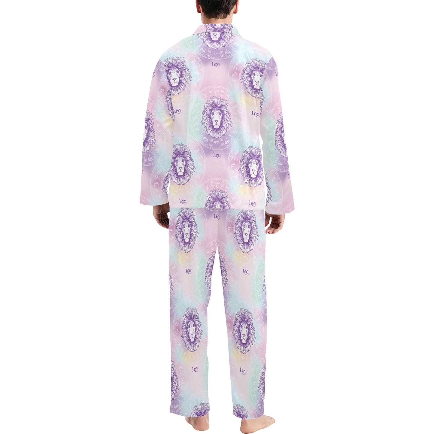 Leo Pattern Print Design 03 Men's Long Pajama Set