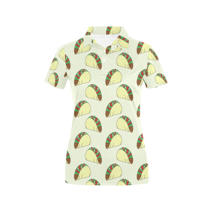 Taco Pattern Print Design TC04 Women's Polo Shirt