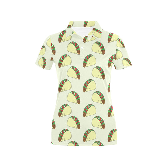 Taco Pattern Print Design TC04 Women's Polo Shirt