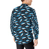 Shark Print Design LKS303 Men's Long Sleeve Dress Shirt