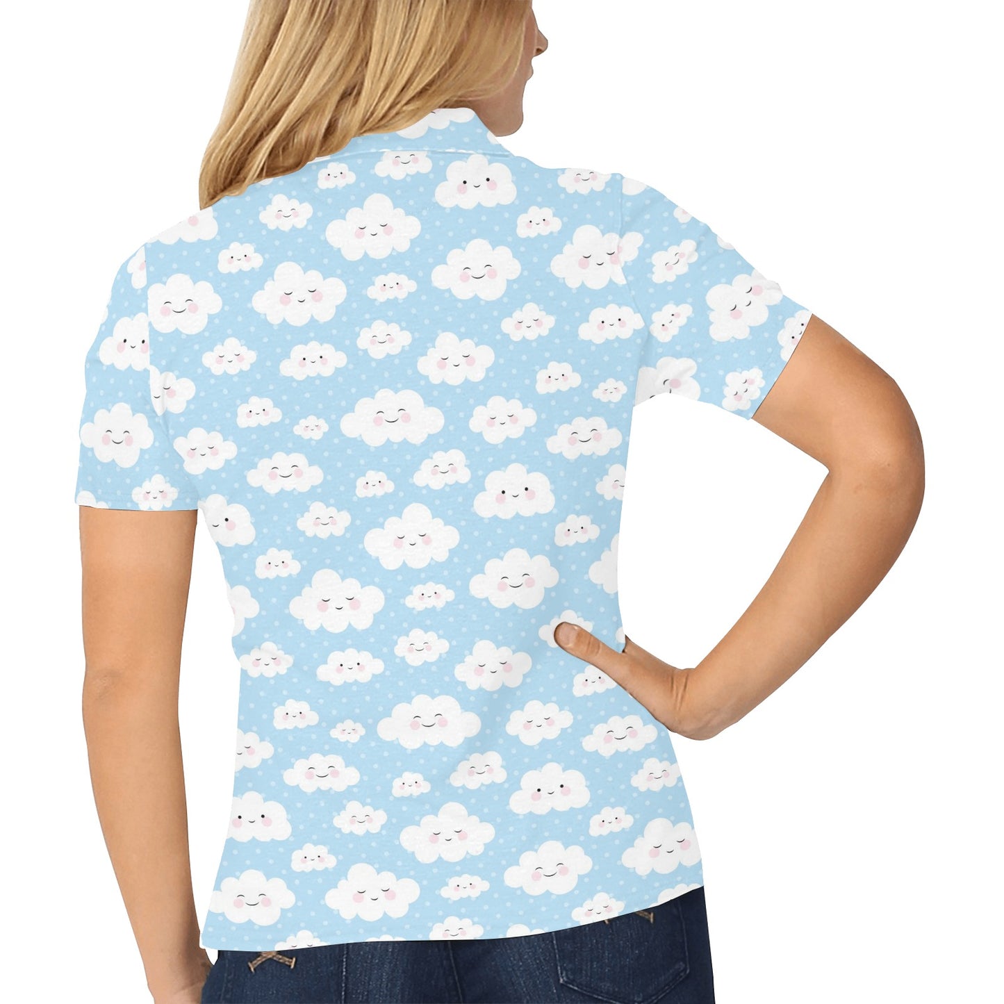 Cloud Pattern Print Design 02 Women's Polo Shirt