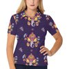 Ganesha Pattern Print Design 04 Women's Polo Shirt