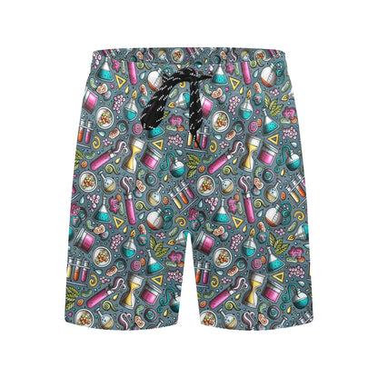 Science Print Design LKS304 Men's Swim Trunks Beach Shorts