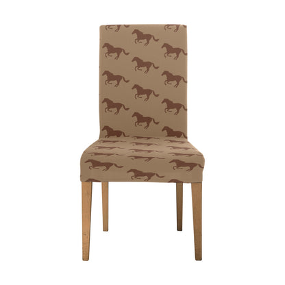 Horse Brown Print Design LKS307 Dining Chair Slipcover