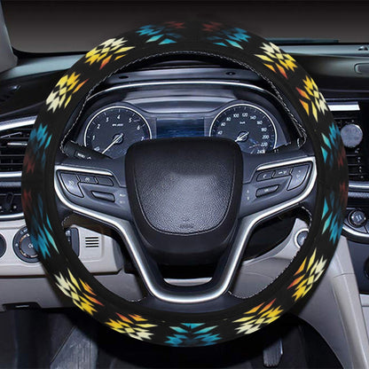 Tribal Pattern Print Design LKS309 Steering Wheel Cover with Elastic Edge