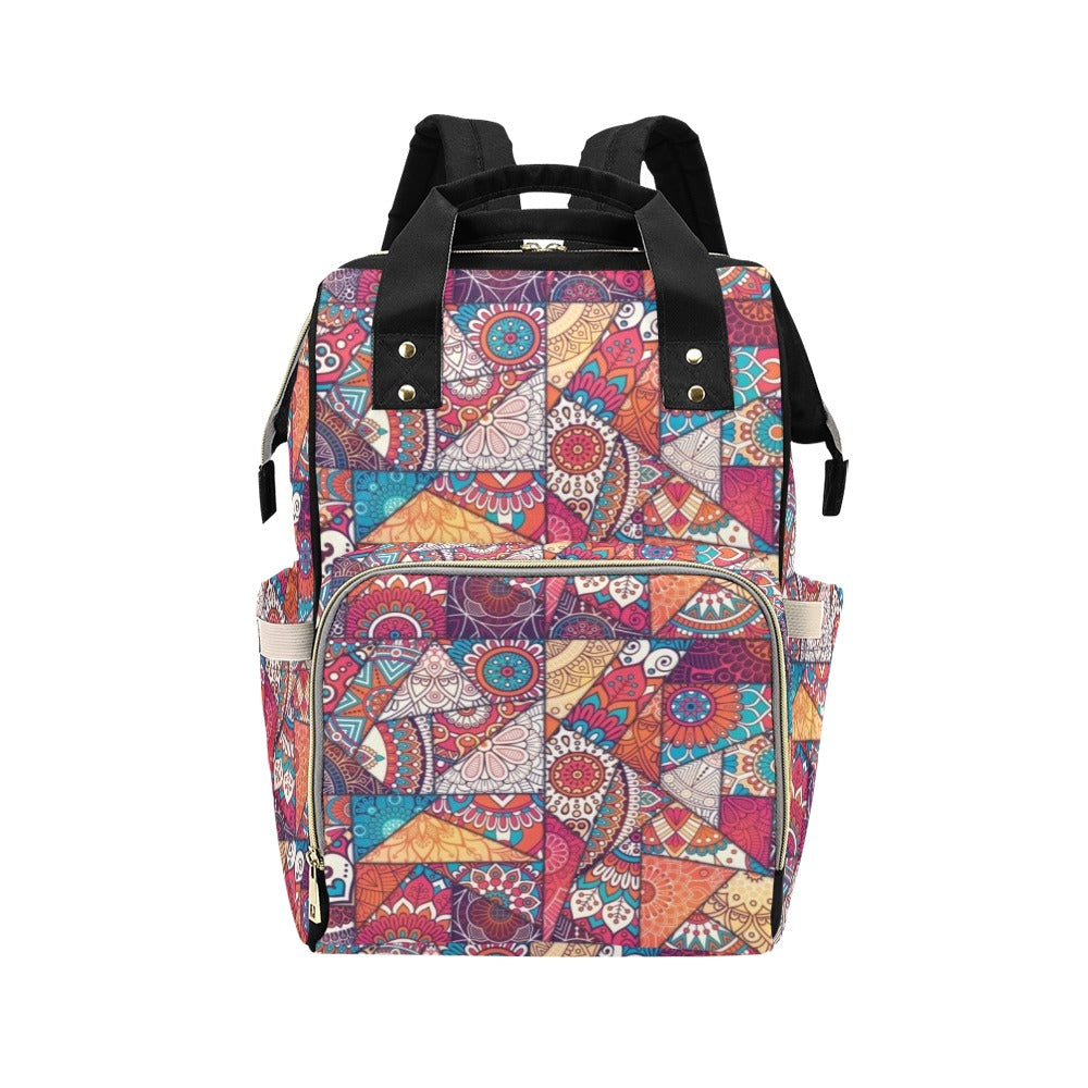 Patchwork Print Design LKS401 Diaper Bag Backpack