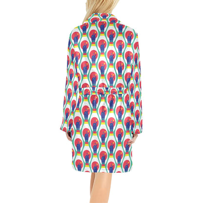 Bowling Pattern Print Design 05 Women's Fleece Robe