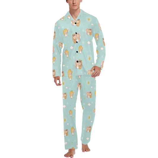 Christian Pattern Print Design 01 Men's Long Pajama Set