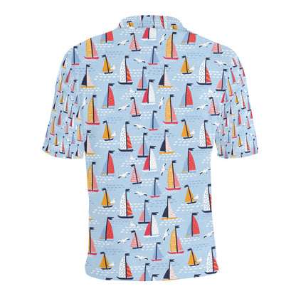 Sailboat Print Design LKS304 Men Polo Shirt