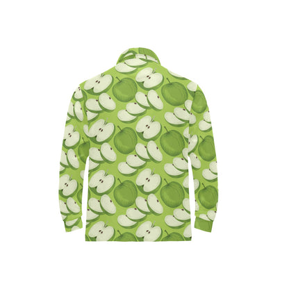 Apple Pattern Print Design AP010 Long Sleeve Polo Shirt For Men's