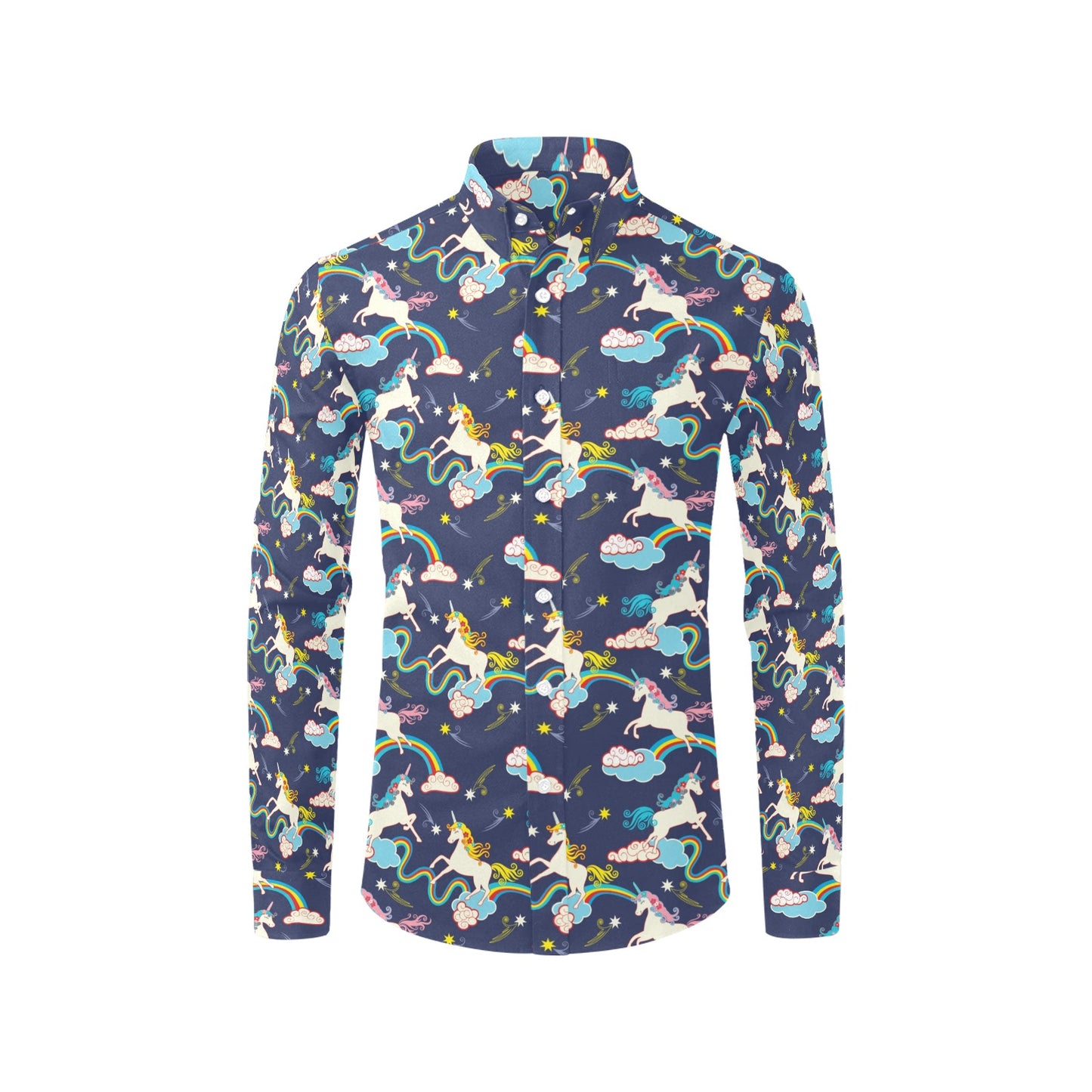 Unicorn Print Design LKS304 Men's Long Sleeve Dress Shirt