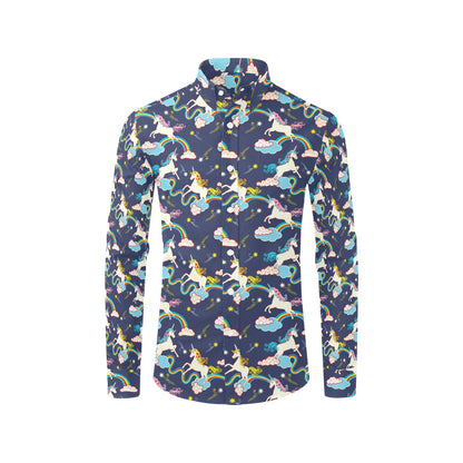 Unicorn Print Design LKS304 Men's Long Sleeve Dress Shirt