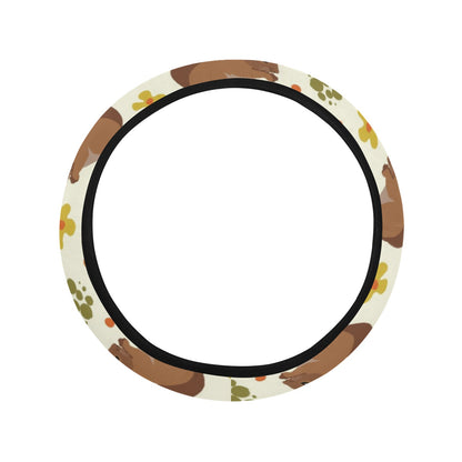 Squirrel Print Design LKS3010 Steering Wheel Cover with Elastic Edge