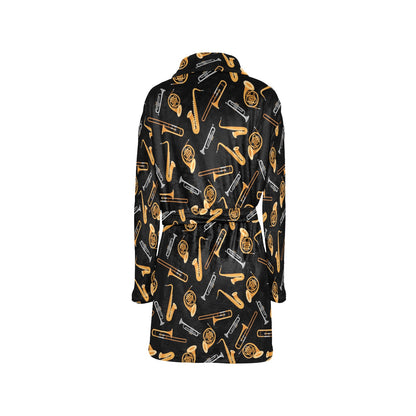Saxophone Print Design LKS403 Women's Fleece Robe