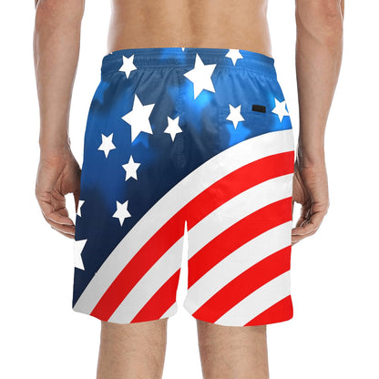 American flag Style Men's Swim Trunks Beach Shorts