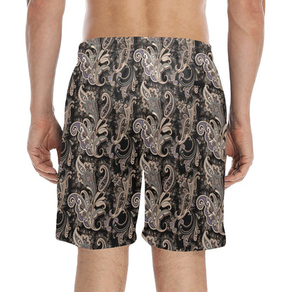 Paisley Mandala Design Print Men's Swim Trunks Beach Shorts
