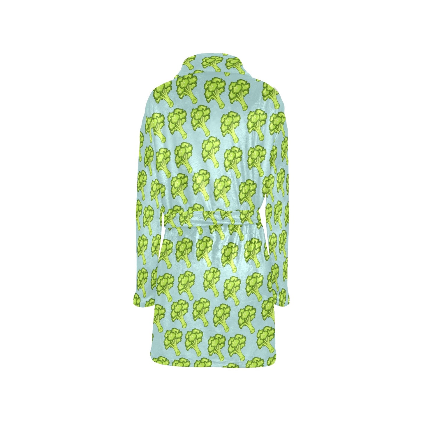 Broccoli Pattern Print Design 02 Women's Fleece Robe