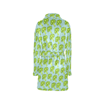Broccoli Pattern Print Design 02 Women's Fleece Robe
