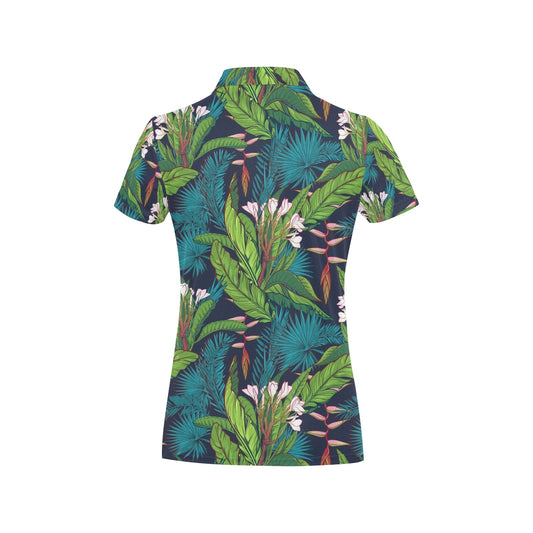 Rainforest Pattern Print Design RF01 Women's Polo Shirt