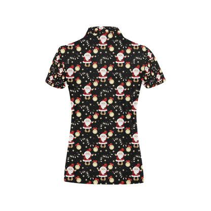 Santa Christmas Themed Print Design LKS307 Women's Polo Shirt