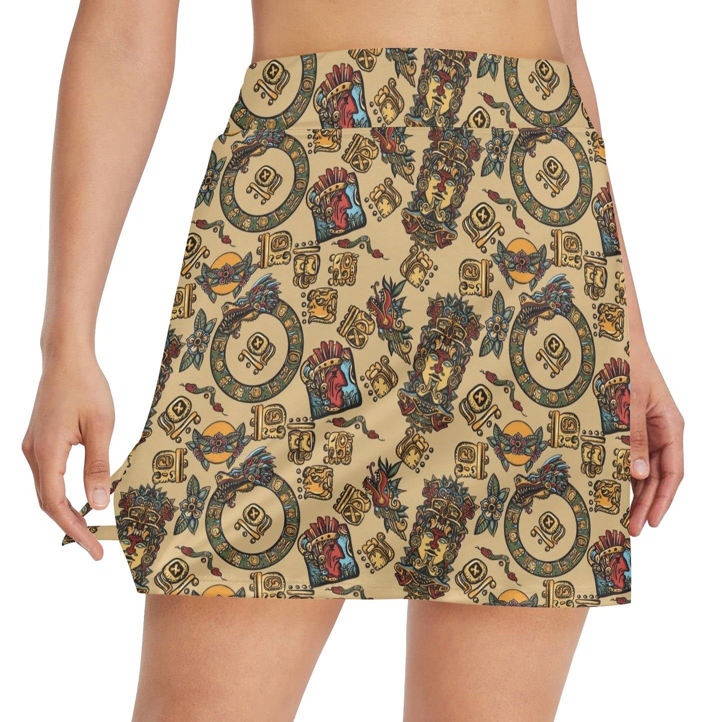 Totem Print Design LKS305 17" Golf & Pickleball Skort with Pockets