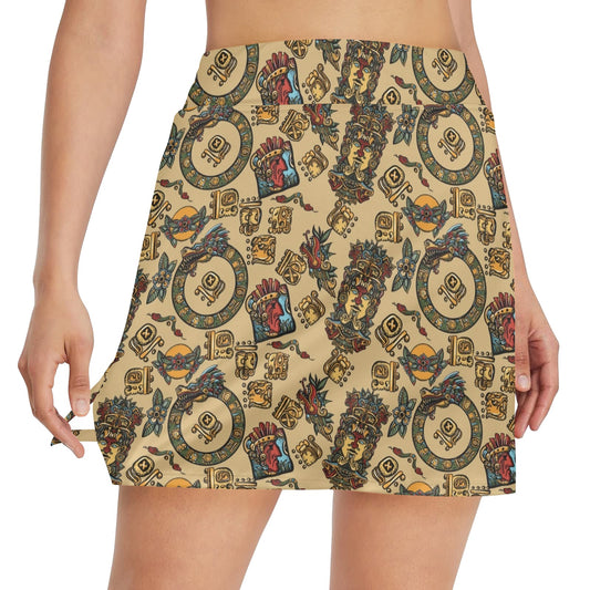 Totem Print Design LKS305 17" Golf & Pickleball Skort with Pockets