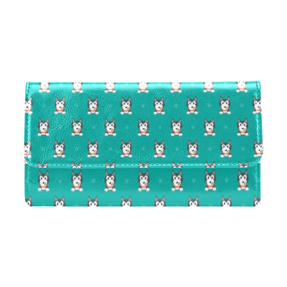 Siberian Huskies Print Design LKS304 Women's Trifold Wallet