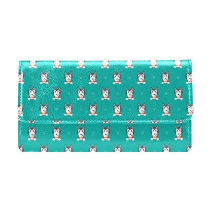 Siberian Huskies Print Design LKS304 Women's Trifold Wallet