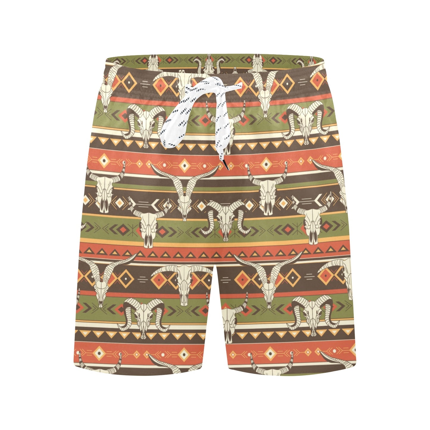American indian Skull Animal Men's Swim Trunks Beach Shorts