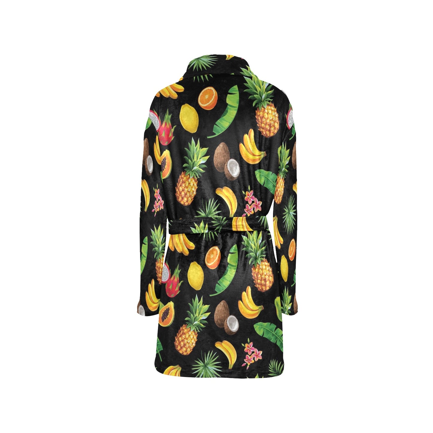 Tropical Fruits Pattern Print Design TF03 Women's Fleece Robe