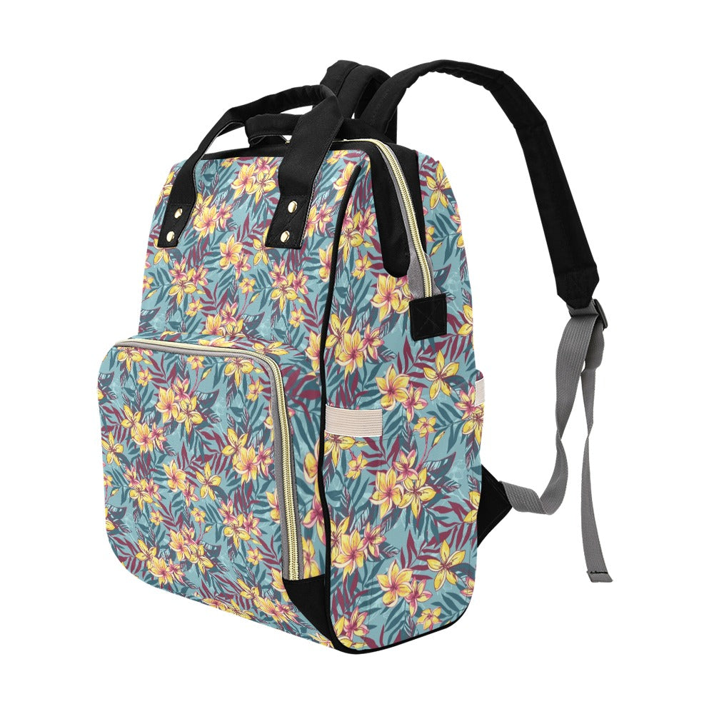 Summer Floral Print Design LKS304 Diaper Bag Backpack