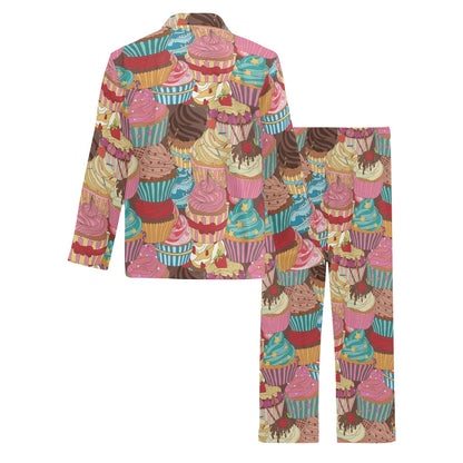 Cupcake Pattern Print Design CP01 Men's Long Pajama Set