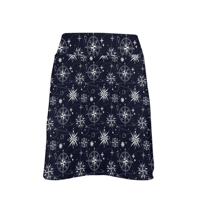 Nautical Sky Design Themed Print 17" Golf & Pickleball Skort with Pockets