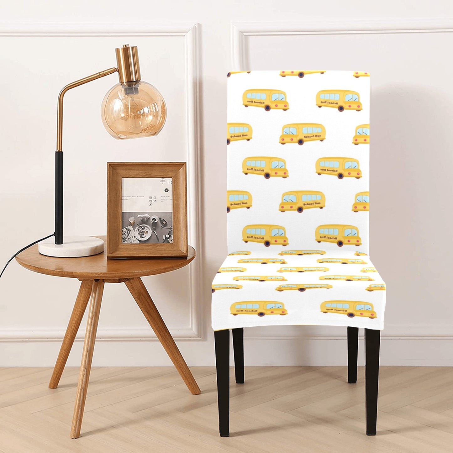 School Bus Print Design LKS306 Dining Chair Slipcover