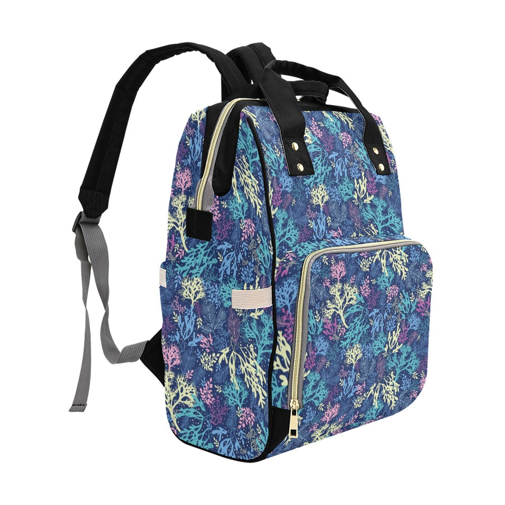 Seaweed Print Design LKS301 Diaper Bag Backpack