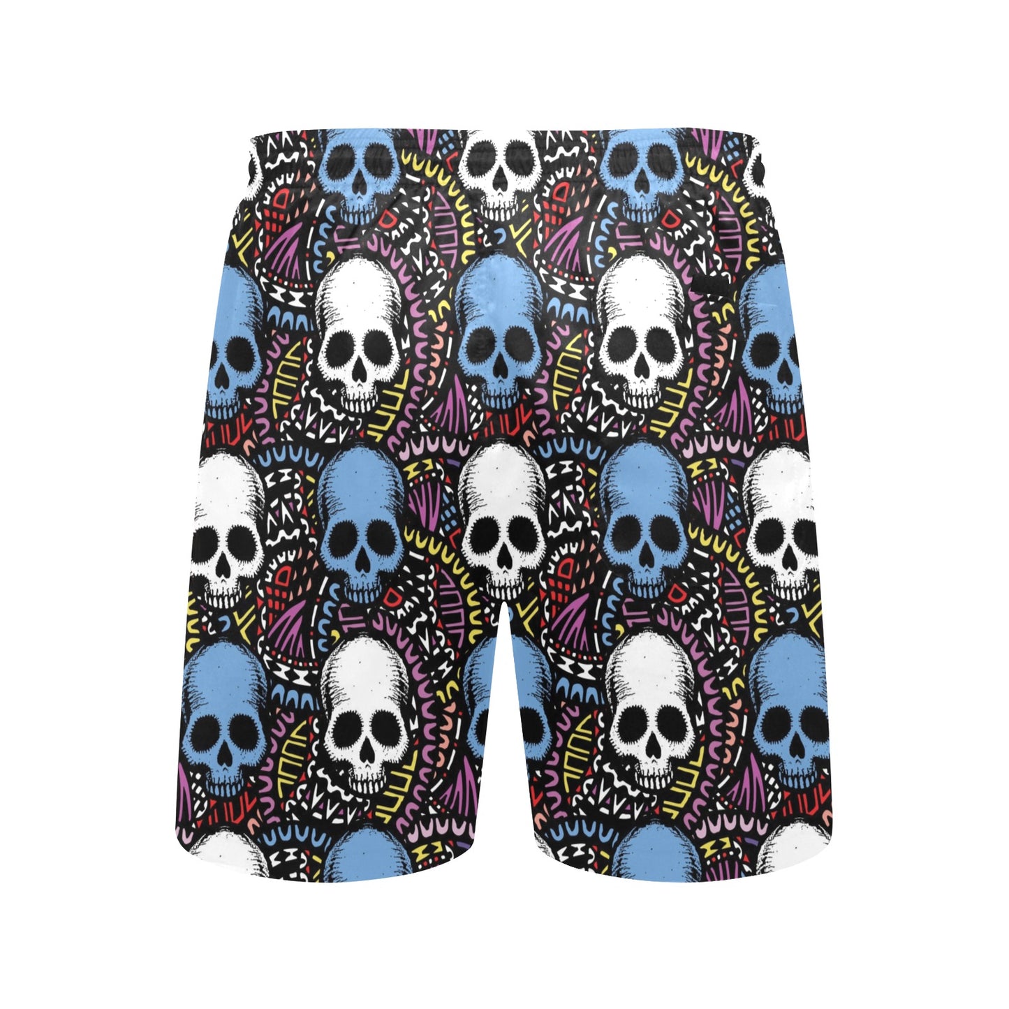 Skull Print Design LKS305 Men's Swim Trunks Beach Shorts