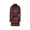 Tartan Red Black Print Design LKS303 Women's Fleece Robe