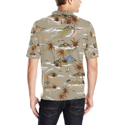 Pacific island Pattern Print Design A05 Men Polo Shirt