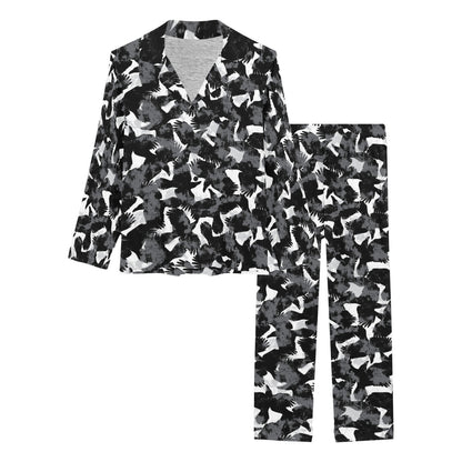 Crow Pattern Print Design 01 Women's Long Pajama Set