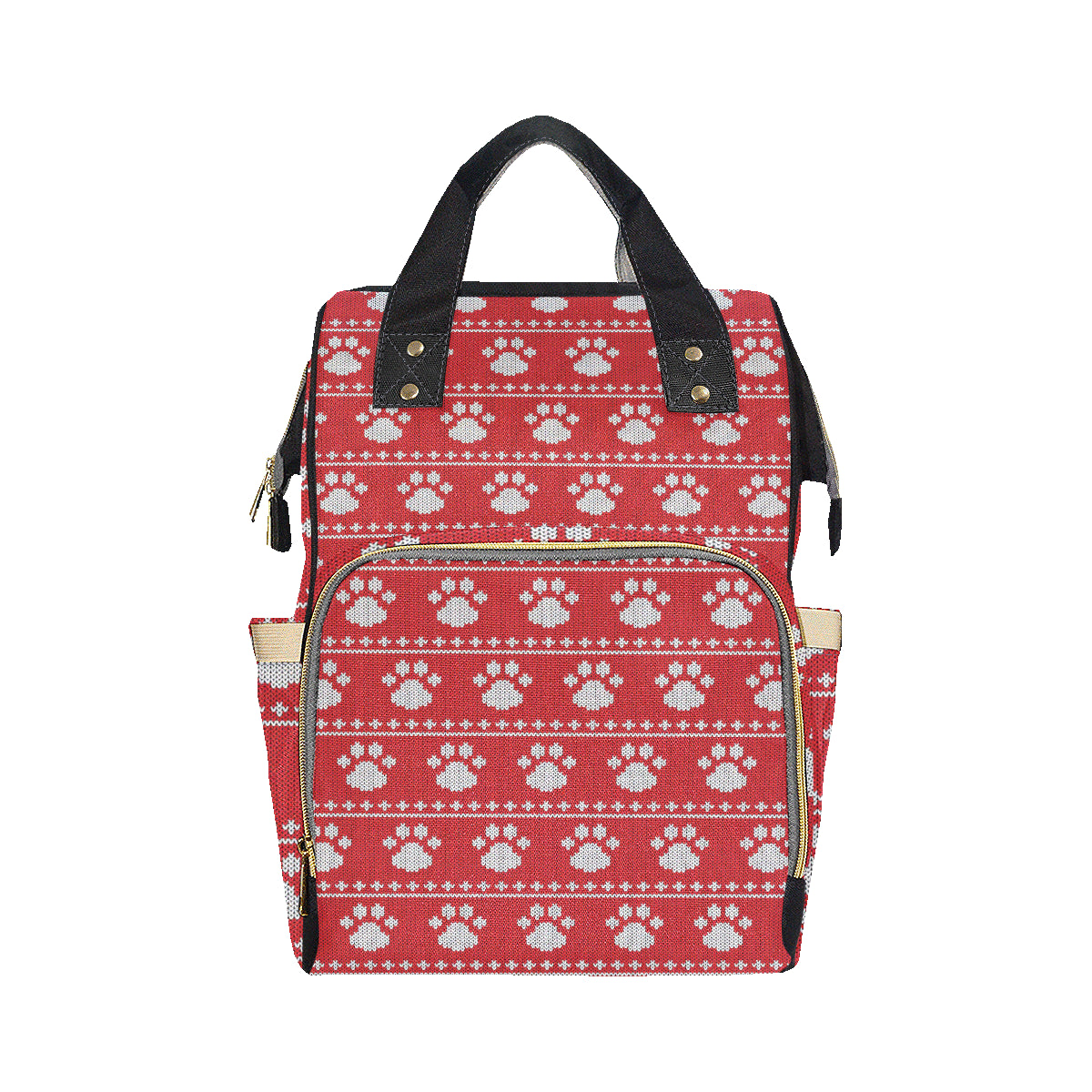 Knit Paw Pattern Print Design 03 Diaper Bag Backpack