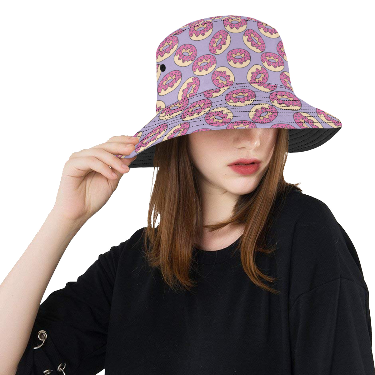 Donut Pattern Print Design DN015 Unisex Bucket Hat