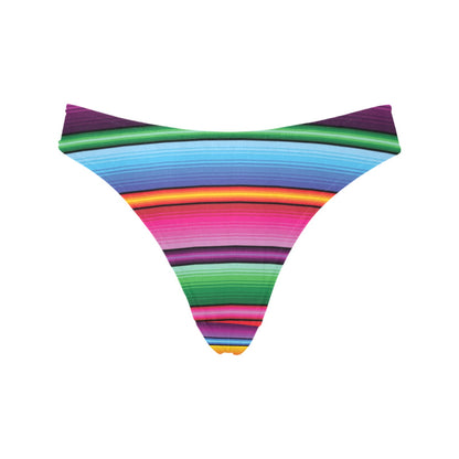 Mexican Blanket Colorful Print Pattern Women's Thongs