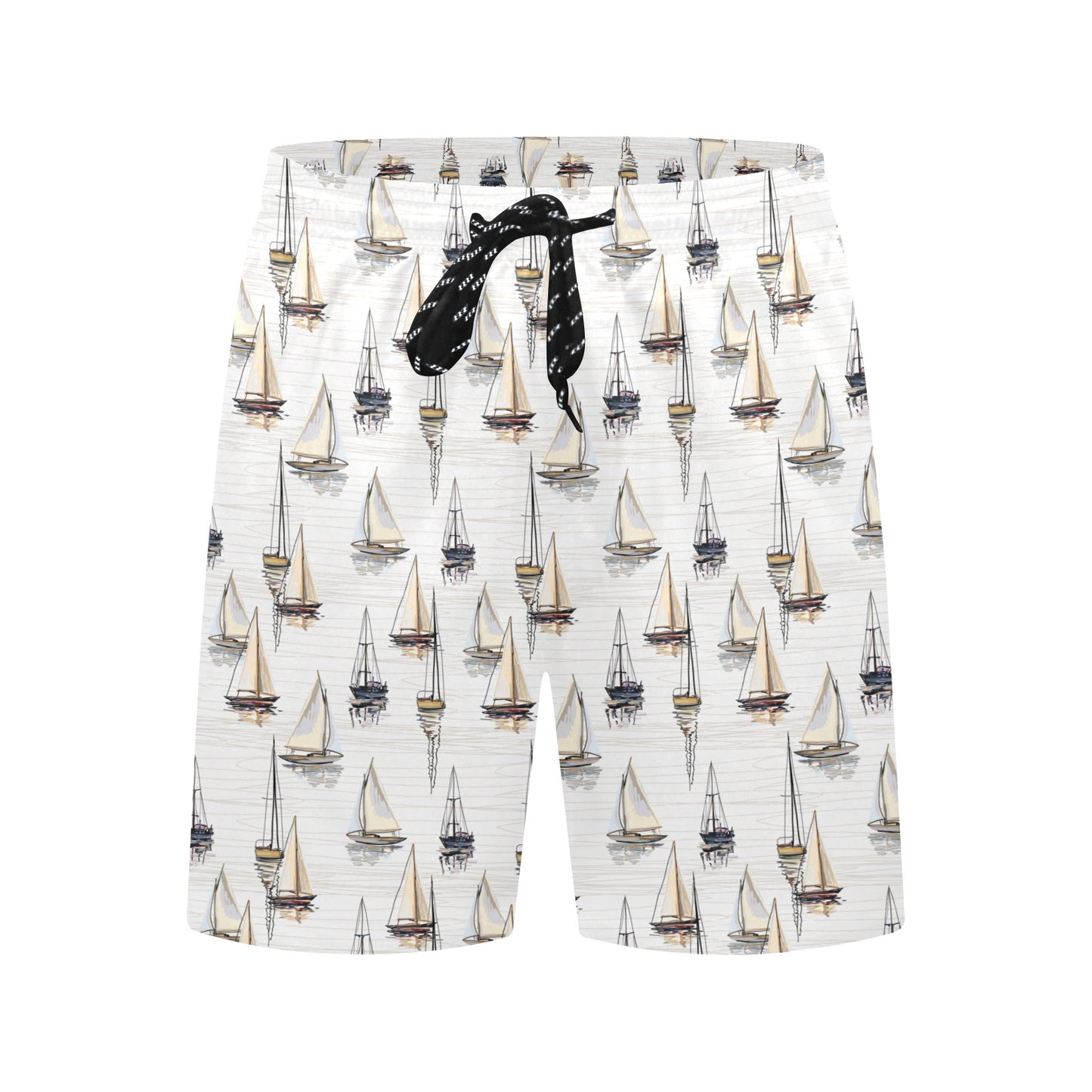 Sailboat Paint Pattern Print Design LKS307 Men's Swim Trunks Beach Shorts